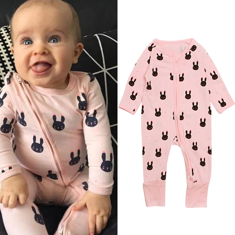 Kids Tales Newborn Baby Jumpsuit 2019 New Arrival Cute Floral Printed Rompers with Double Zipper Sliders for Girl Boys | Мать и ребенок