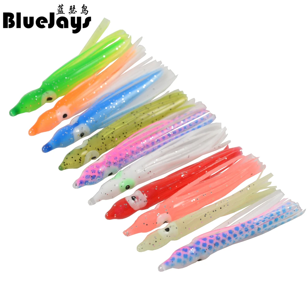 

BlueJays 20Pcs/Lot 60mm Multicolour Rubber Octopus Squid Lures Jupes souple Leurre Skirt Soft Baits Fishing Lure Silicone Bait