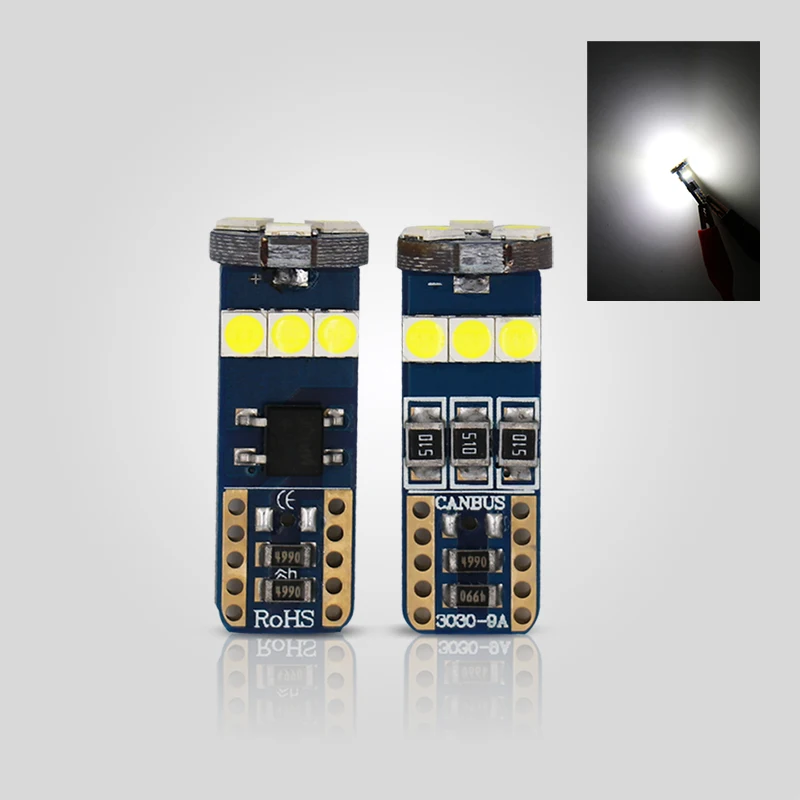 2 шт. автомобисветодиодный СВЕТОДИОДНЫЕ Лампы Canbus T10 W5W 194 12 В 3030 9 SMD | Автомобили и