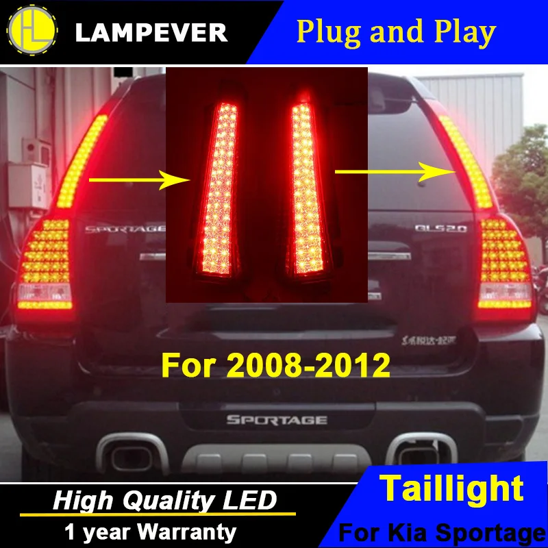 Lampever для Kia Sportage задние фонари 2008 2012 светодиодный задний фонарь багажник крышка