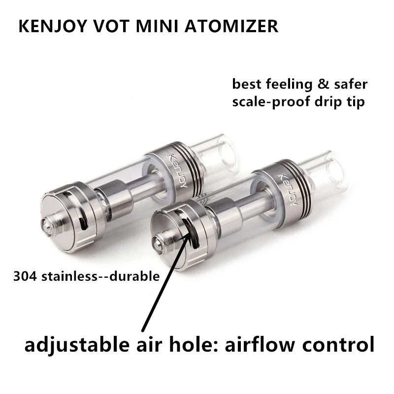 ECT Kenjoy Vot mini Vaporizer 0.5ohm 0.3ohm 304 Stainless Steel Pyrex Glass 2.5ml Atomizer E cigarette for 30w 50W Box mod | Электроника
