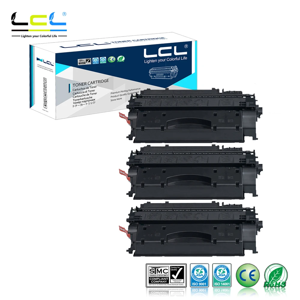 LCL 05X CE505X 05 CE505 505X CE 505X(3 упаковки черный) 6500 страниц лазерный тонер картридж