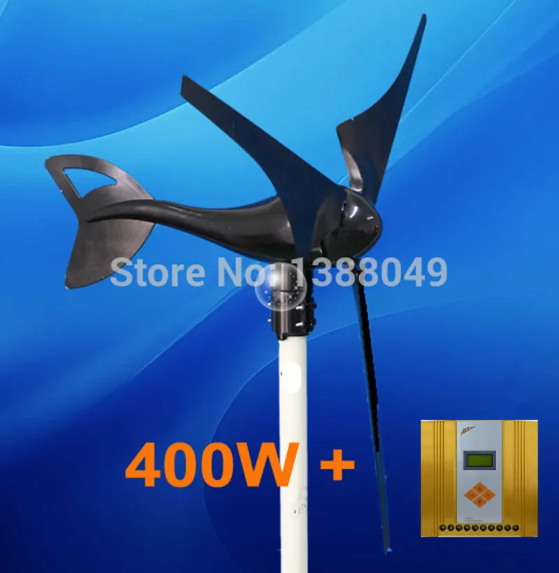 Free Shipping 400W Small Black Wind Generator With 600W MPPT Hybrid Controller | Обустройство дома