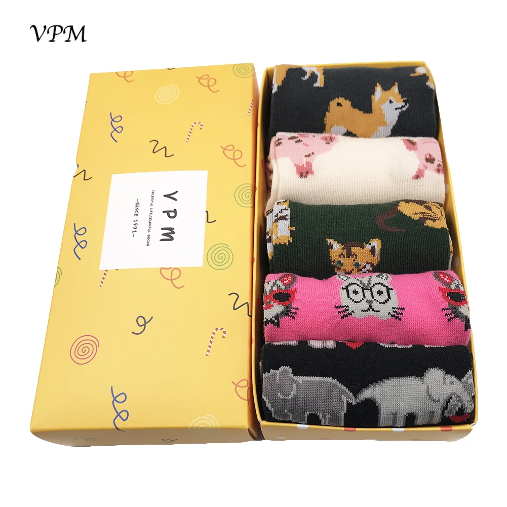 VPM Подарочная коробка для женщин Повседневные Носки с рисунком из мультфильмов и