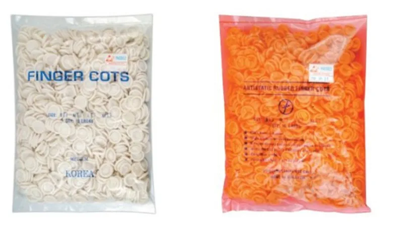 Защитные перчатки из ПВХ и резиновые латексные напальчники в сумке | Наручные