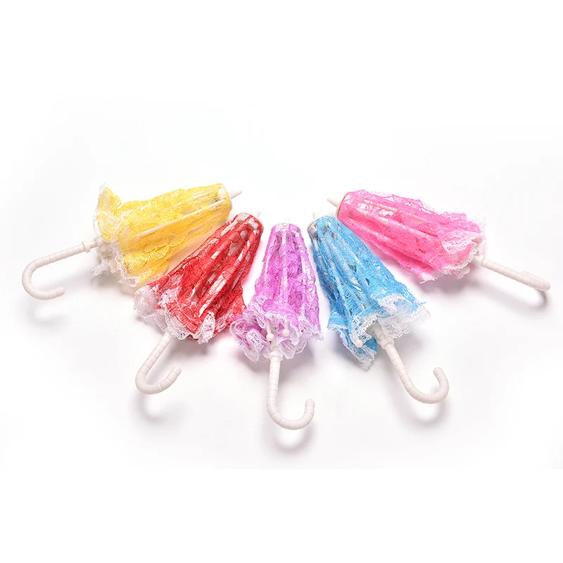 

New Arrival 1PCS Umbrella For With Lace Girls Classic Dollhouse Furniture Dolls Accessories Color Random