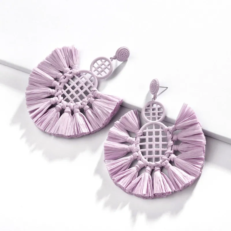 4 цвета весна лето большие серьги с дизайном ананас Raffia Эффектные для женщин |