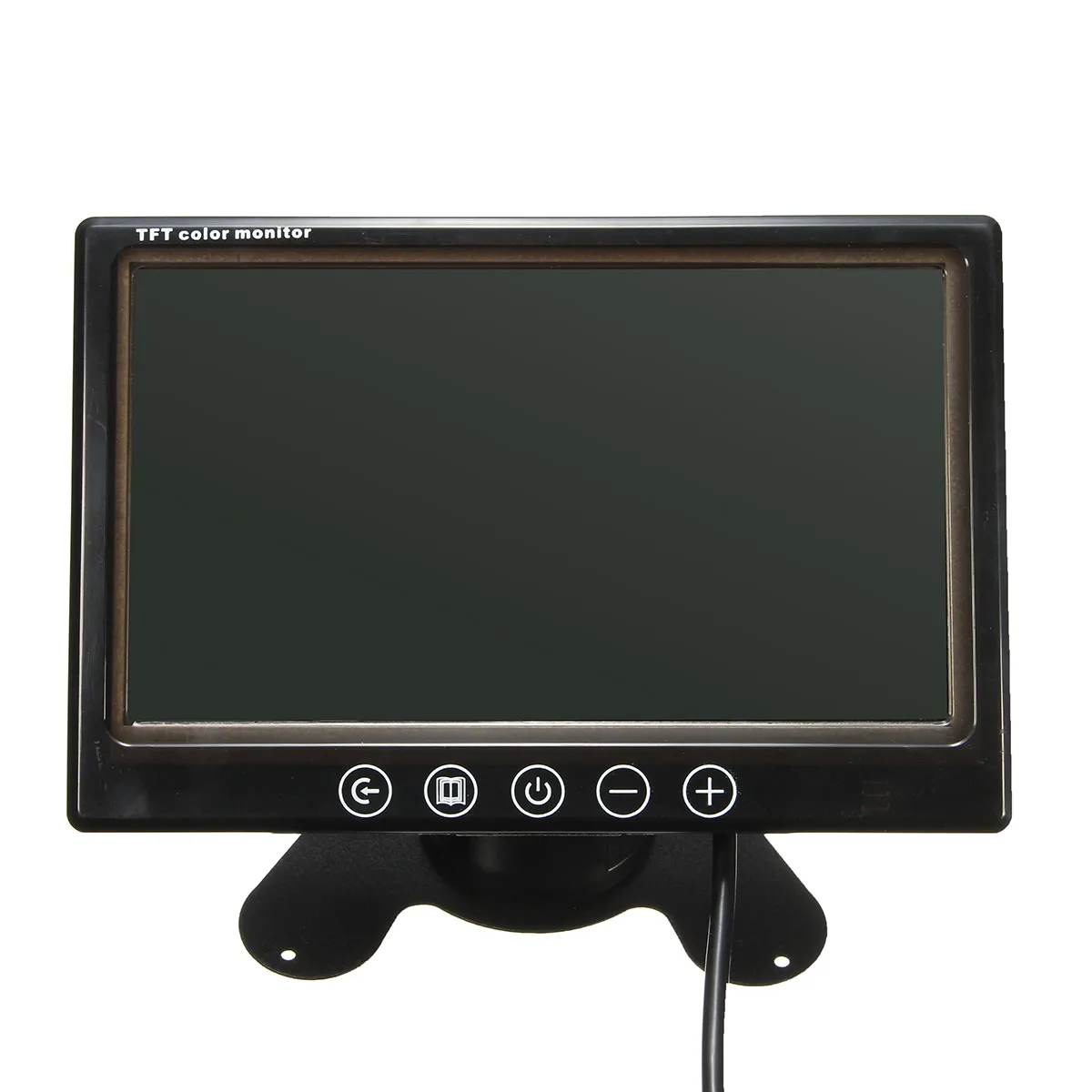 7 дюймов TFT lcd автомобильный монитор заднего вида HDMI VGA DVD цифровой дисплей HD разрешение парковочная резервная камера+ пульт дистанционного управления - Цвет: Black