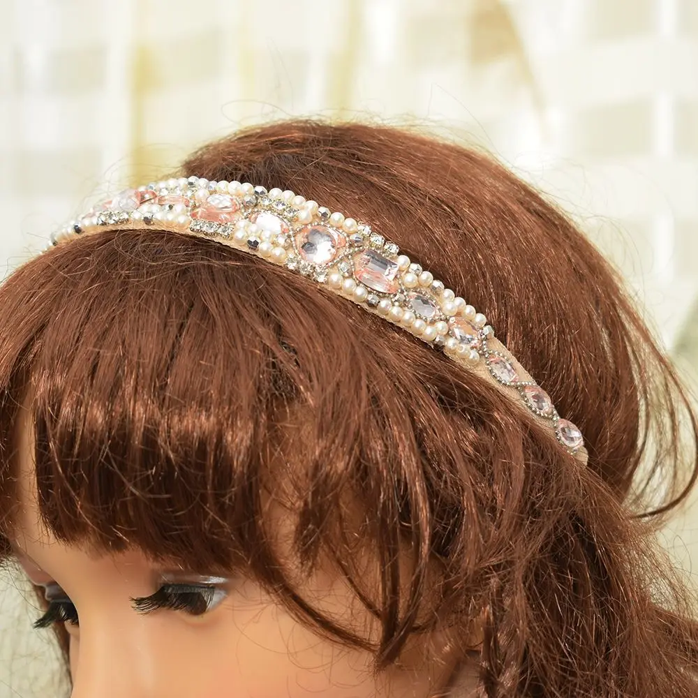 

Lace Pearl Hair Ties Women Headbands Sweet Girls Rhinestone Crystal Hairband Head Piece Headwear Hair Accessories Dropship Hot