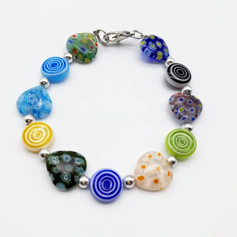 Цветной стеклянный браслет DIY муранское стекло ручной работы 3 шт.|glass bracelet|murano glass