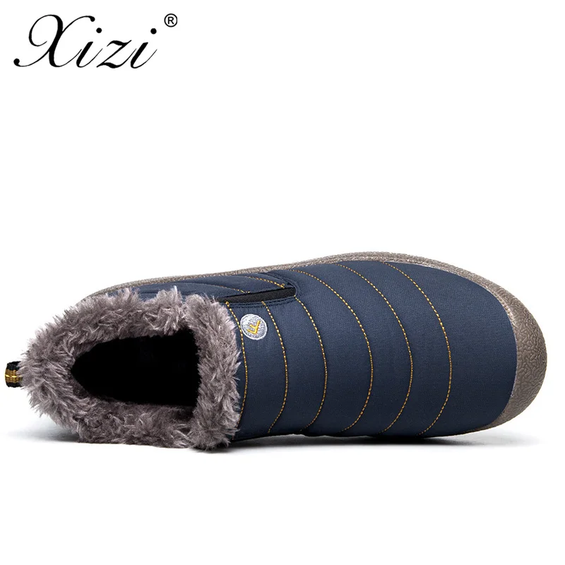 XIZI/Большие размеры 35-48 теплые мужские зимние ботинки на меху плюшевые ботильоны