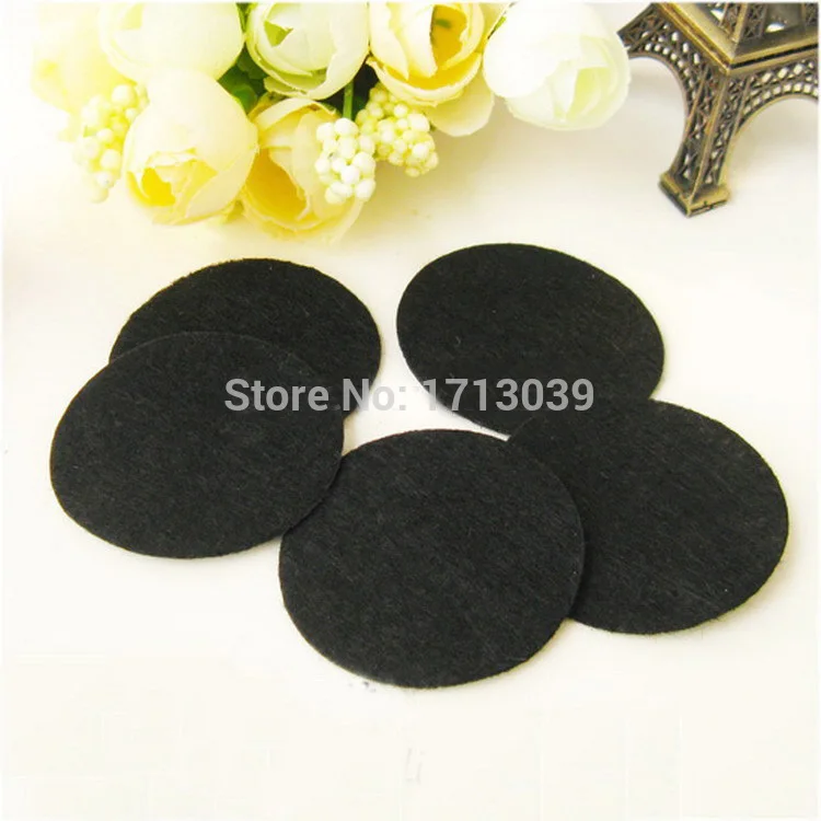Круглые тканевые войлочные круги 6 см черного цвета для цветочных нетканых