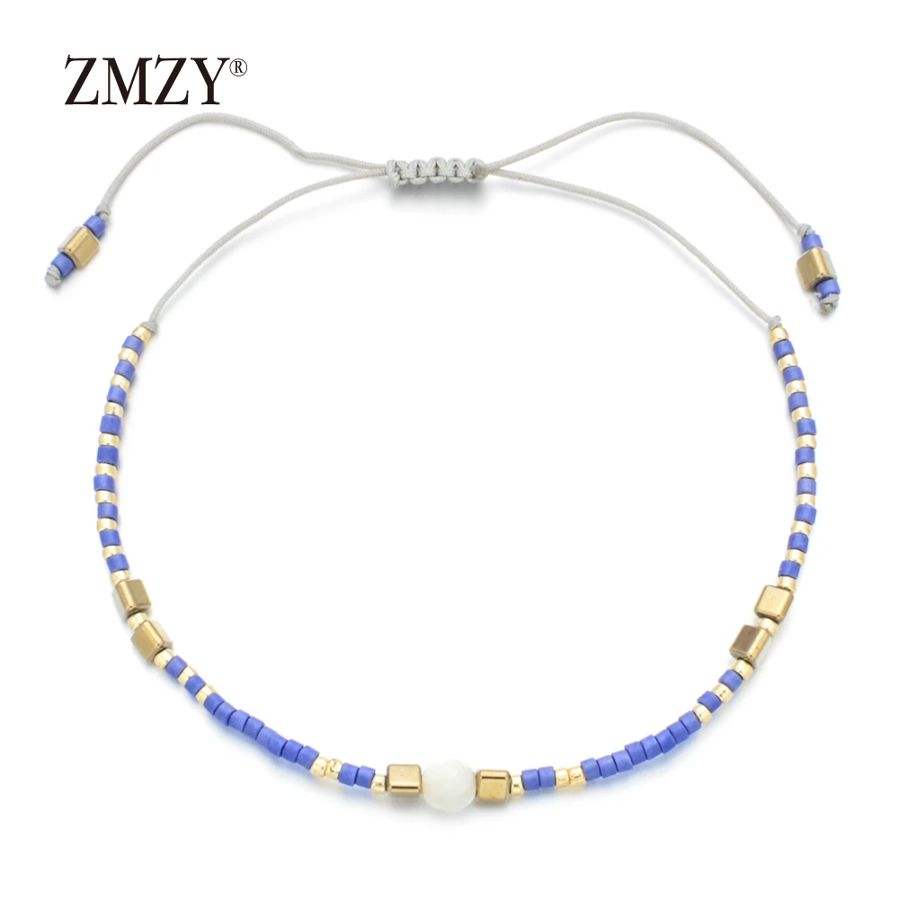 ZMZY Boho Тонкий каменный браслет Миюки деликатный женский с шармами ювелирные