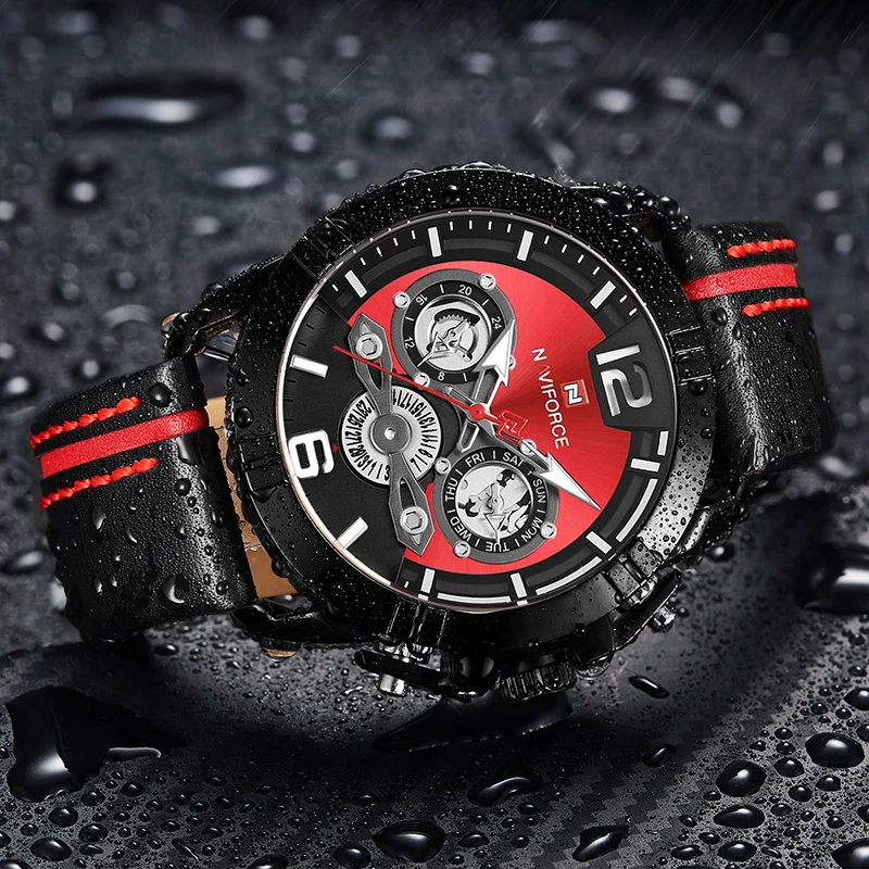 Relogio Masculino NAVIFORCE мужской роскошный бренд часов для мужчин s Военные Спортивные кварцевые часы мужские кожаные водонепроницаемые часы с календарем