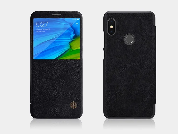 Redmi Note 5 Pro Bla Чехол для Redmi note 5 pro 5,99 NILLKIN винтажный Чехол-книжка из искусственной кожи с умным окошком для просмотра для Xiaomi Redmi Note 5 Prime чехол - Цвет: Redmi Note 5 Pro Bla