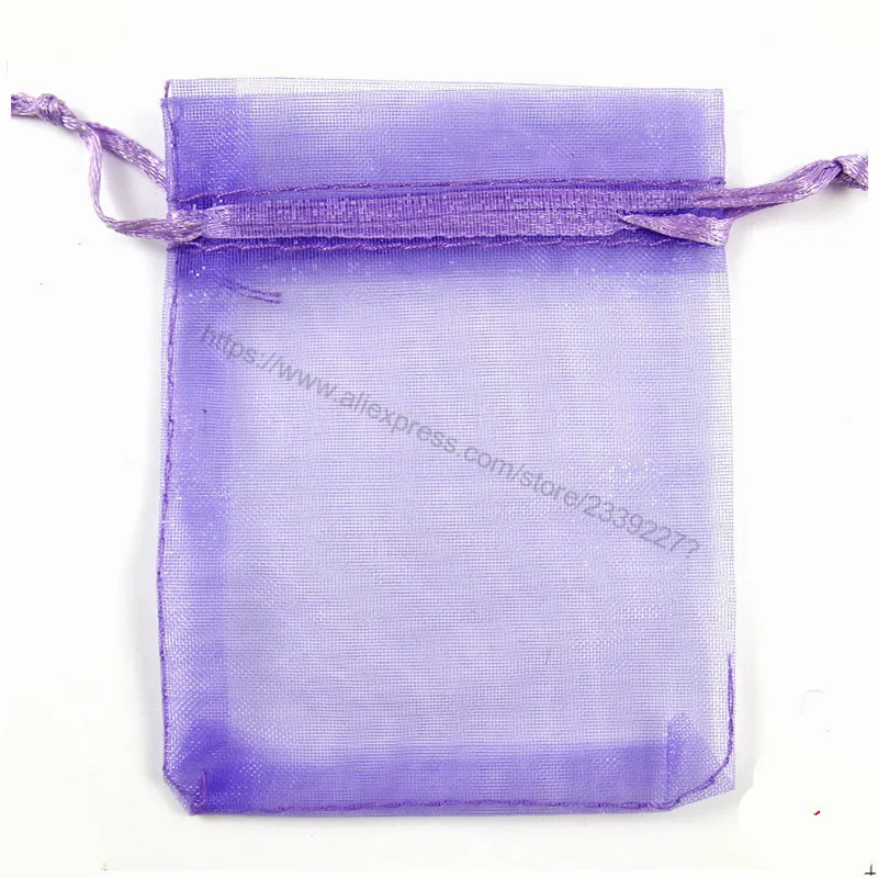 light purple 50 шт. подарочные сумки из органзы 15x20 17x23 20x30 25x35 30x40 см, упаковочные сумки для ювелирных изделий, свадебные украшения, вечерние сумки на завязках, сумки 7Z - Цвет: light purple