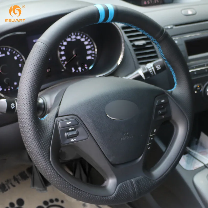MEWANT черный кожаный руль автомобиля Обложка для Kia K3 2013 K2 Рио Kia Ceed Cee 'd 2012- Cerato 2013- аксессуары