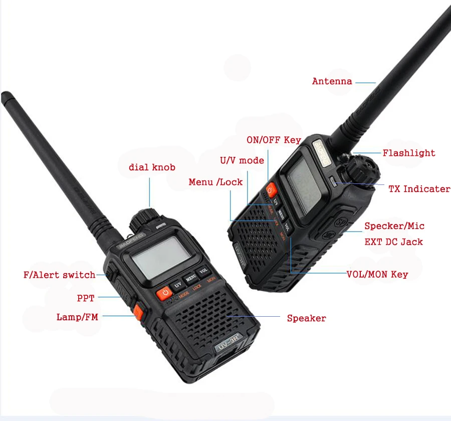 Портативная мини-рация Baofeng радио двухстороннее для hf/uhf/cb
