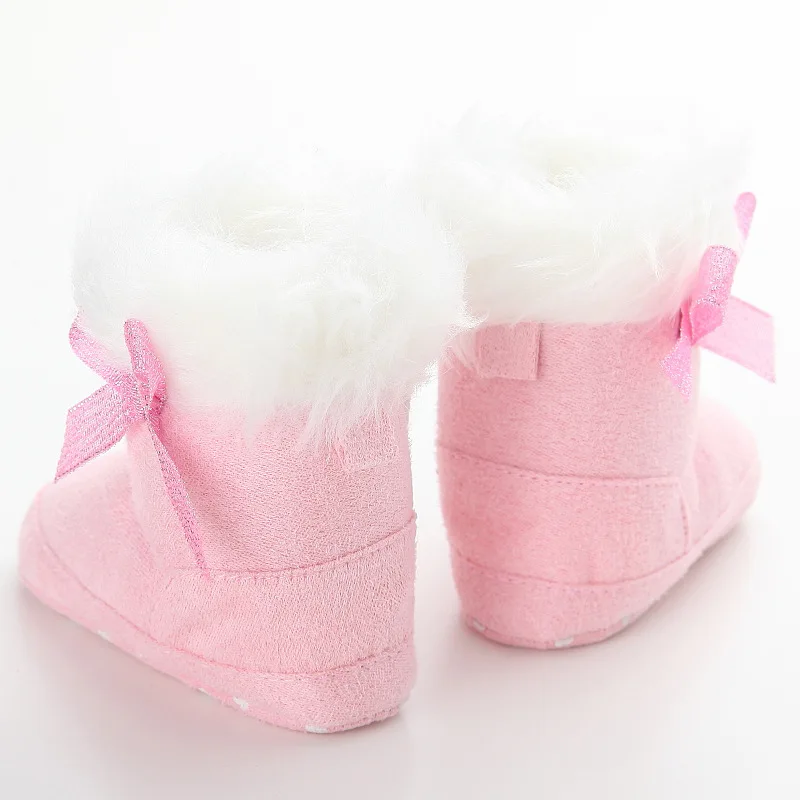 E&Bainel Super Warm Baby Moccasins Baby Boot Fur Snow Boot Booties Soft Bottom Shoes First Walkers Cotton Fleece Baby Shoes Girl images - 6