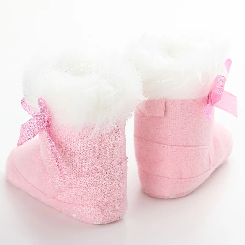 E&ampBainel Super Warm Baby Moccasins Boot Fur Snow Booties Soft Bottom Shoes First Walkers Cotton Fleece Girl |