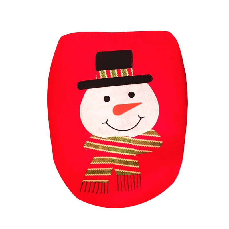 Snowman Рождественская Крышка для унитаза с оленем и снеговиком, украшение на Рождество и год, украшение ванной для туалетной крышки для дома SD425 - Цвет: Snowman