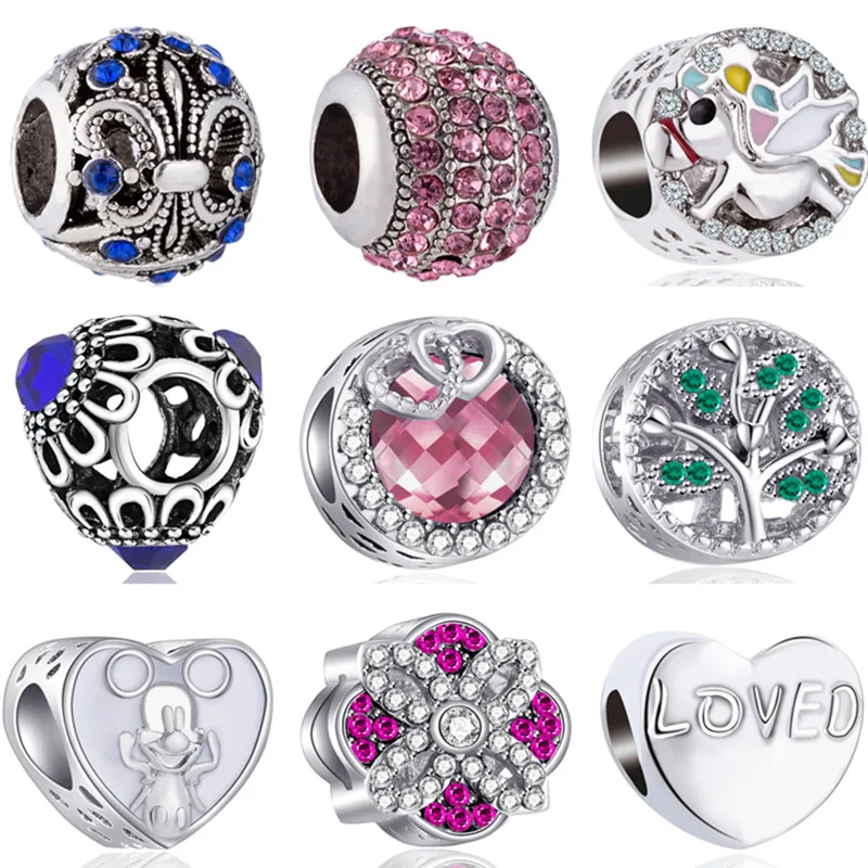 Эмаль сердце мира Сова для маленьких мальчиков крест цветы талисман Микки бусины