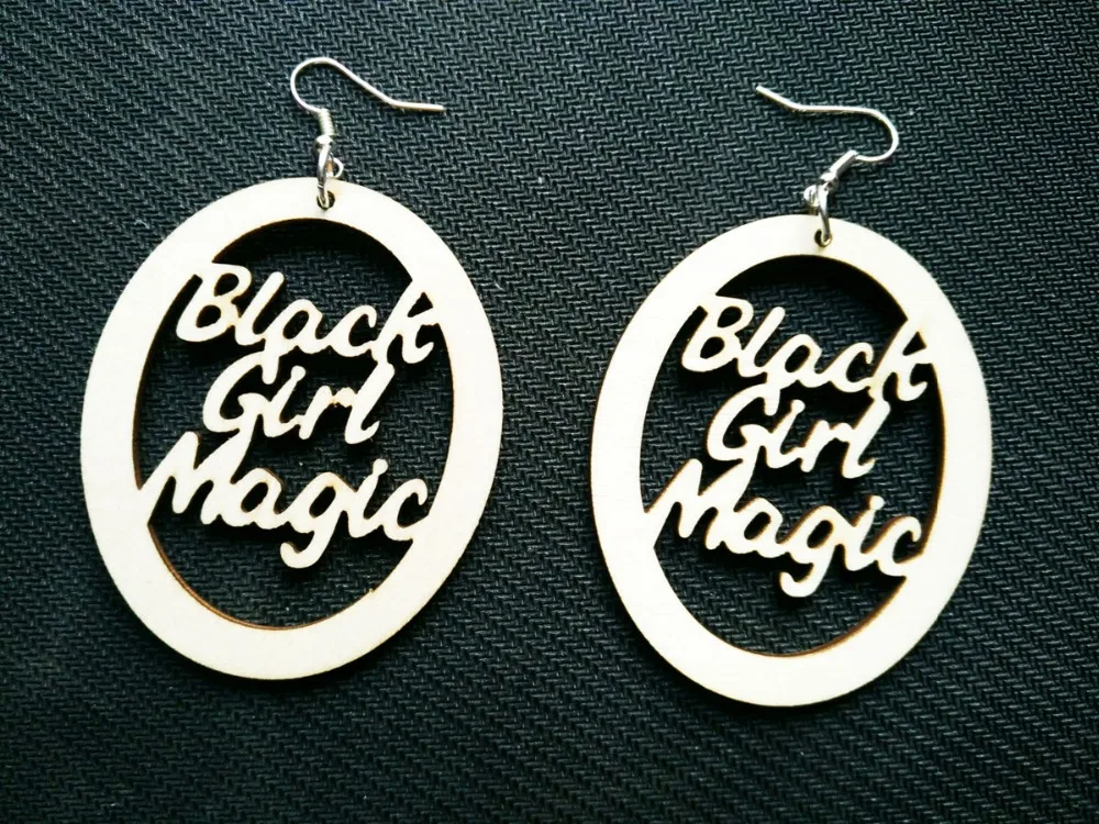 2017 новое поступление натуральные деревянные черные серьги с лазерной