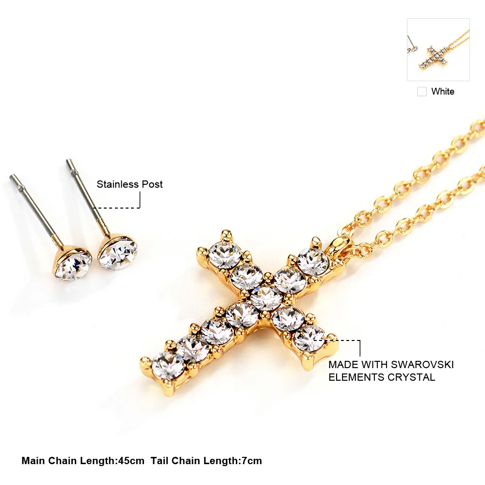 Комплект из колье и серёг с кристаллами Сваровски|necklace with earrings|earrings necklaceneoglory jewelry