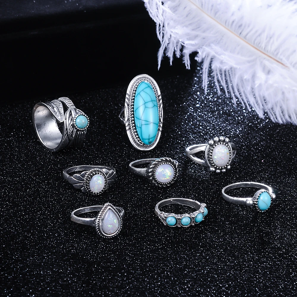 Beagloer 8 шт./компл. старинное серебро Цвет богемный Midi Ring Set Винтаж стимпанк Anillos Knuckle