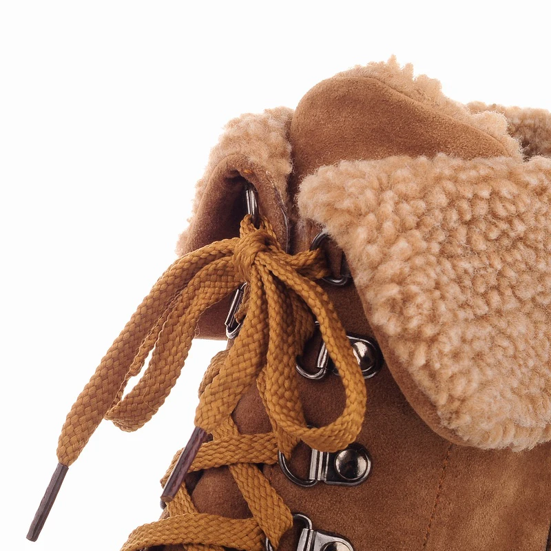 Женские ботильоны на толстом высоком каблуке со шнуровкой и мехом внутри|shoes fashion