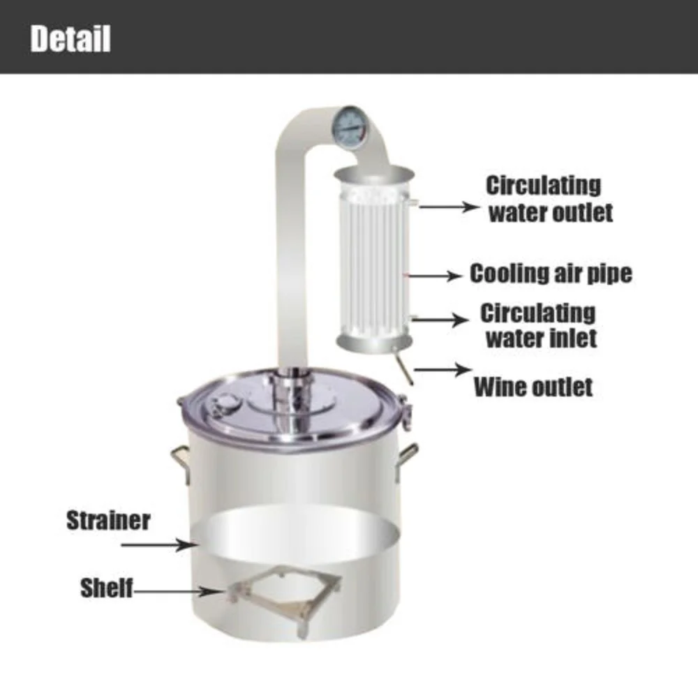 YUEWO 20L 150L Moonshine Still спиртовая вода дистиллятор 304 нержавеющая сталь набор для