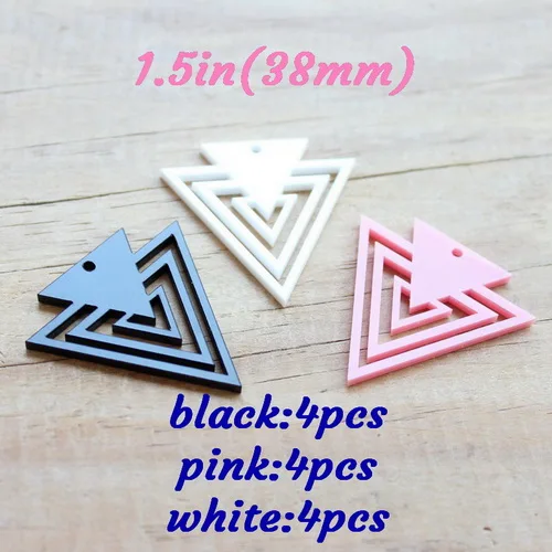 Black set-12pcs 38 мм акриловые украшения серьги DIY вырез 1,"-AC1409 - Цвет: Black set-12pcs