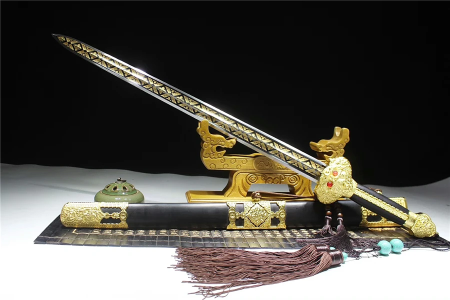 Китайский высокое качество KungFu Dao меч Han jian 1095 Высокая марганцевая сталь черное