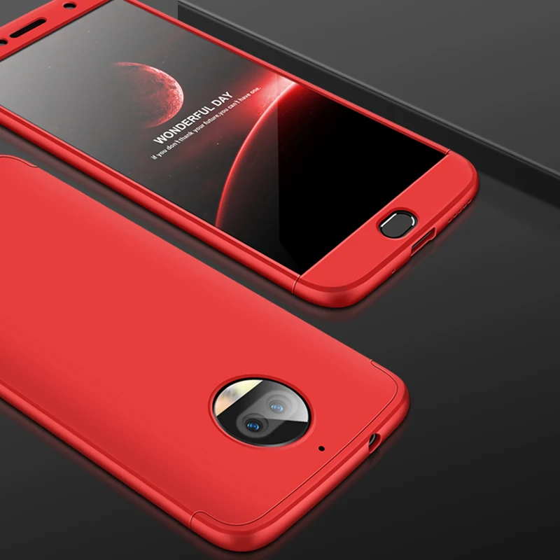Red Чехол GKK 360 градусов для Moto G7 power G6 G5s Plus Letv Le 2 1S Full Le 2, чехол с полным покрытием - Цвет: Red