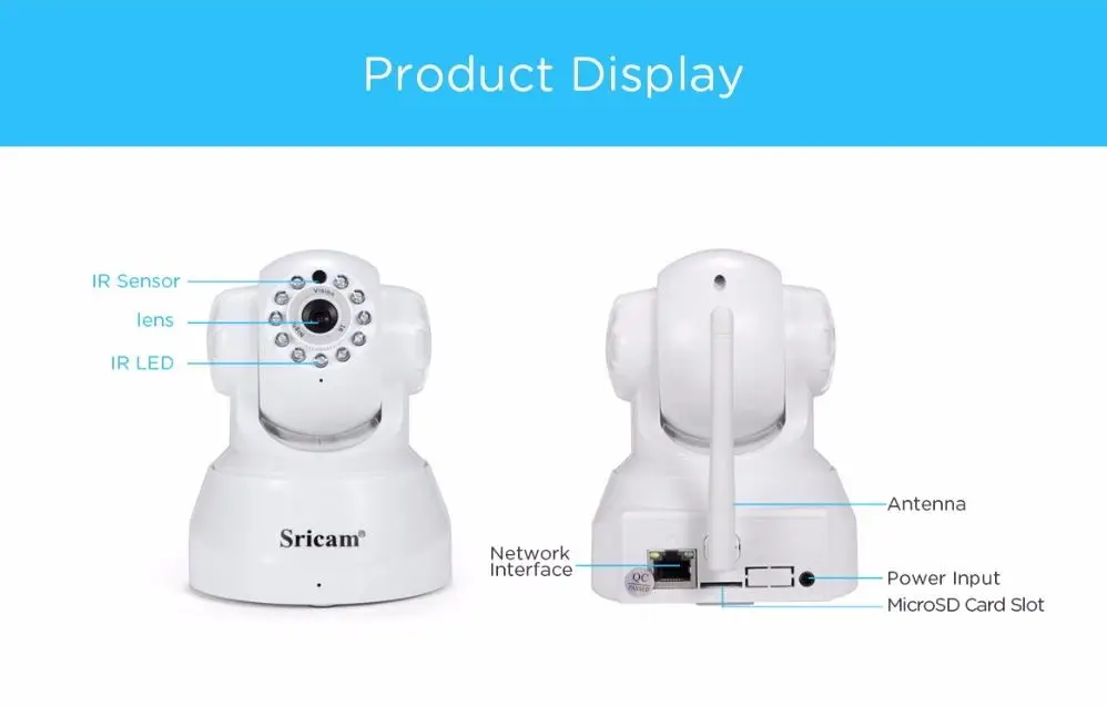 Sricam SP012 беспроводная IP камера 720P Wifi панорамирование/наклон наблюдения ONVIF P2P детский монитор Поддержка SD карты 128G удаленный просмотр веб-камера