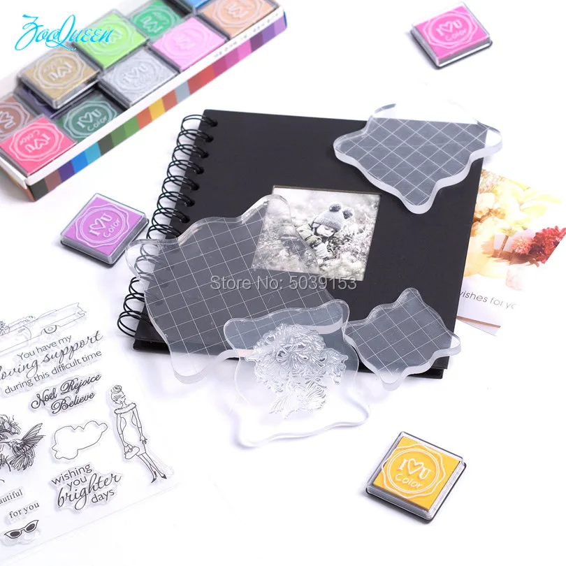 Прозрачный акриловый штамповочный блок инструмент для скрапбукинга/Набор