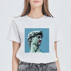 Новинка лета 2019 футболка David Женская персональная Футболка Harajuku эстетичная смешная тонкая белая футболка