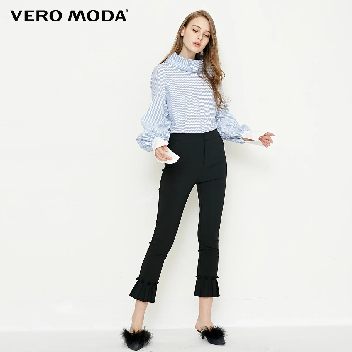 Vero Moda полосатая рубашка с ворсом и воротником | 318151511|