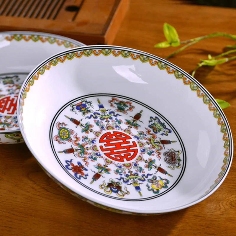 8 дюймов Цзиндэчжэнь декоративная пластина керамическая костяная китайская