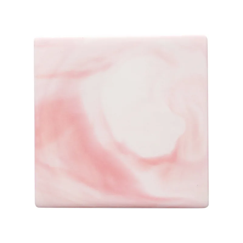Pink (Square) Ins мраморная керамическая подставка, коврик для кофейной чашки, чайной чашки, коврик для обеденной бутылки, подстилки для стола, аксессуары для украшения стола, 1 шт., розовый, серый - Цвет: Pink (Square)
