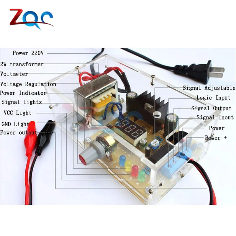 DIY Kit LM317 регулируемый регулятор напряжения 220 В до 1,25 в-12,5 в понижающий модуль питания печатная плата электронные комплекты