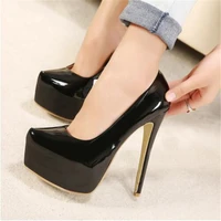 2022 new spring and autumn sexy wedding fetish round toe woman pumps platform very high heel pumps 15 cm black red women shoes