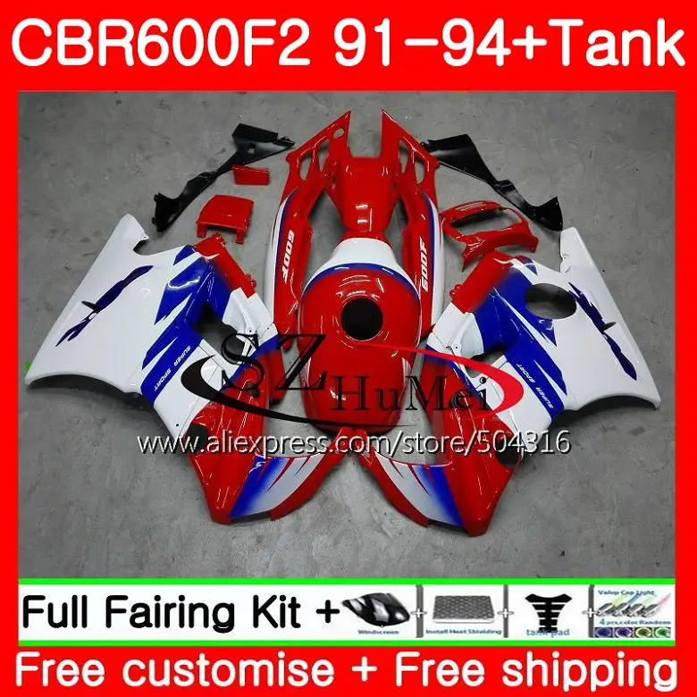 

Корпус для HONDA CBR 600F2 CBR600FS CBR 600 F2 FS 45SH7 CBR600 F2 91 92 93 94 Новый красный белый CBR600F2 1991 1992 1993 1994 обтекатели
