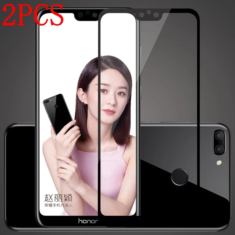 2 шт. полностью клеящееся закаленное стекло для Huawei Honor 9i 2018 защитная пленка