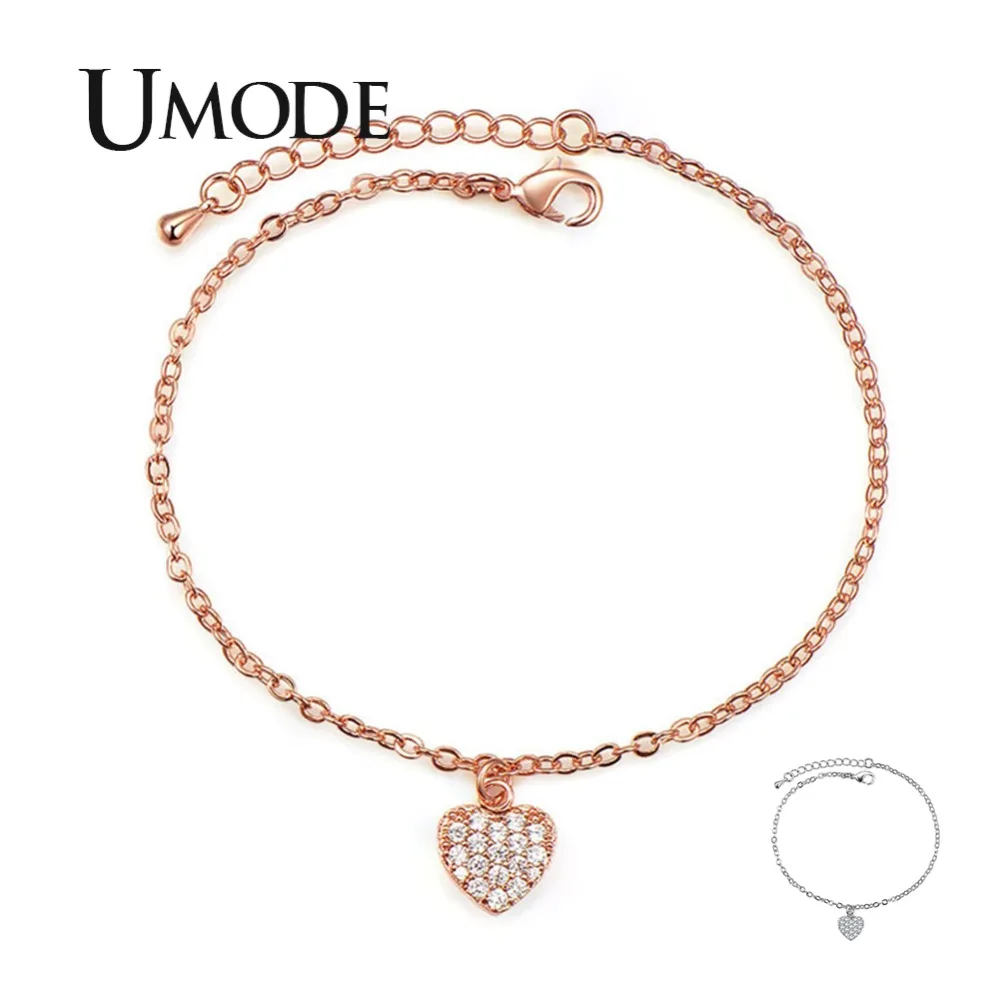 UMODE новые классические браслеты с кубическим кристаллом в форме сердца для