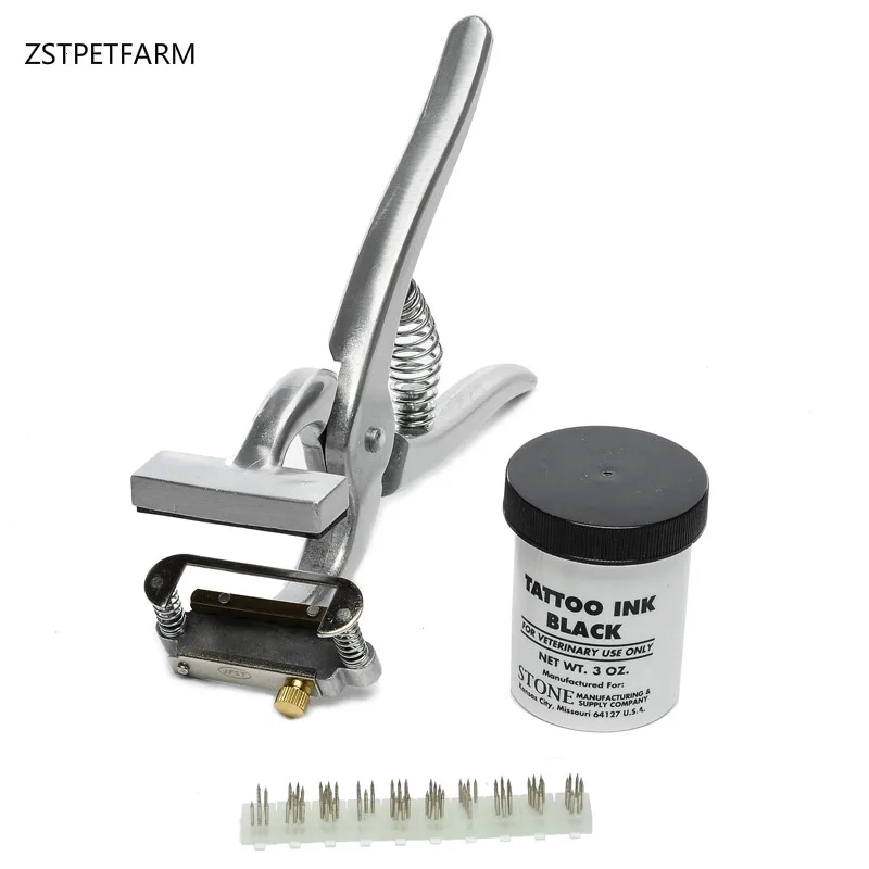 Импортный зажим для татуажа ушей собаки Свинка с 4/5 цифрами без зажима чернила