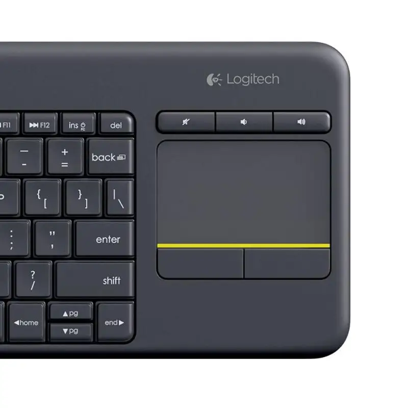 Logitech K400 плюс Беспроводной сенсорная клавиатура с тачпадом Тетрадь сенсорный Панель Uniflying Tech для портативных ПК Android Smart ТВ HTPC
