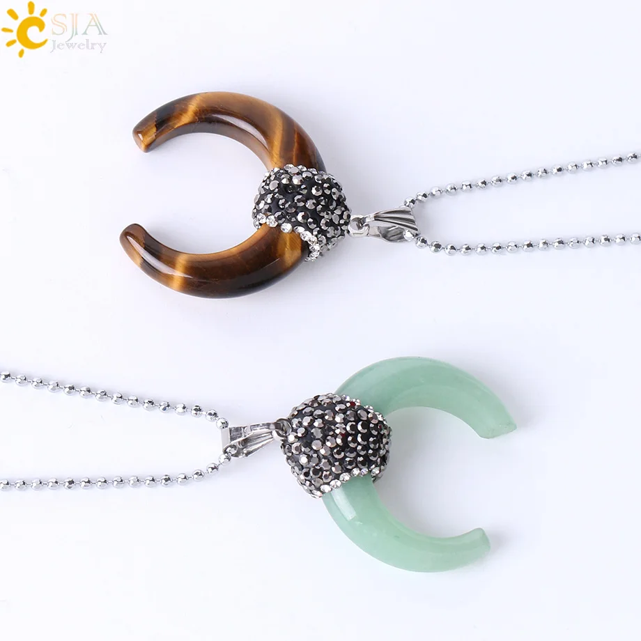 Подвеска в виде полумесяца CSJA подвеска из натурального камня с опалом Лазуритом