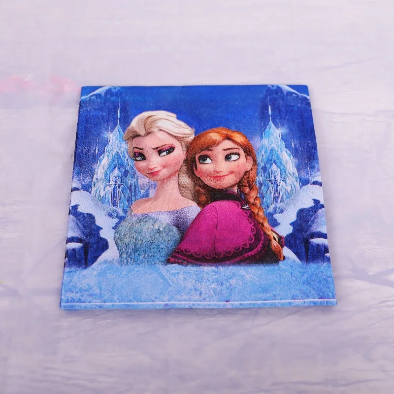 10pcs Napkins Вечерние украшения в стиле принцессы Эльзы из мультфильма «Холодное сердце», вечерние украшения, соломинки, подарок на день рождения, украшения для детей - Цвет: 10pcs Napkins