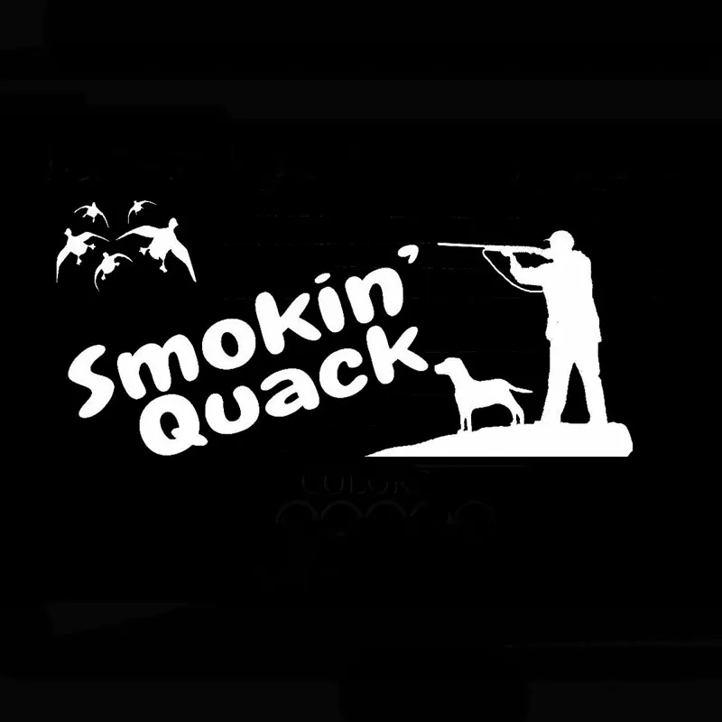 Виниловые наклейки и для автомобилей Smokin Quack duts черные серебристые охоты рыбалки